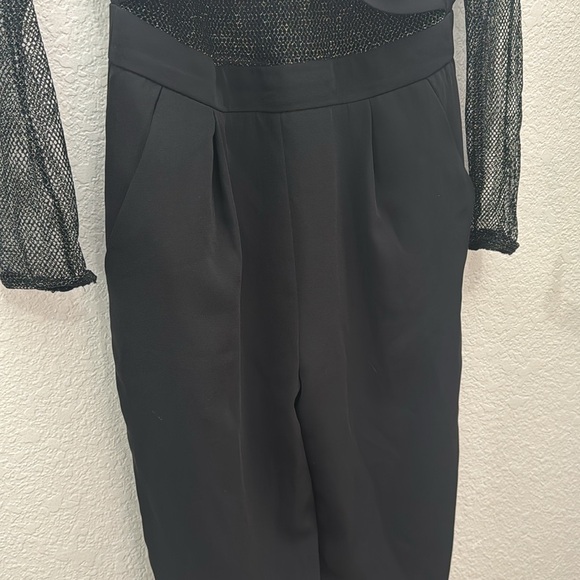 ZARA Black Sheer Mesh Jumpsuit Size M – Preowned in Excellent Condition - Picture 5 of 9